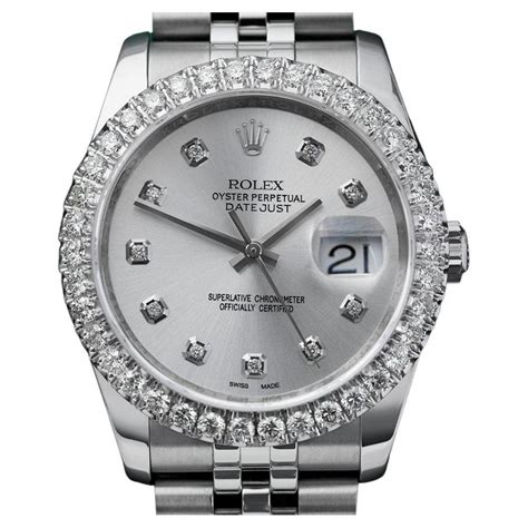 rolex daytejust scharz silber|rolex diamond datejust.